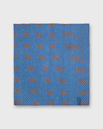 Load image into Gallery viewer, Hand-Rolled Linen/Cotton Pocket Square in Dusty Blue/Apricot/Bone Flower
