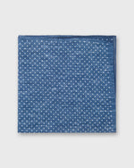 Load image into Gallery viewer, Hand-Rolled Linen/Cotton Pocket Square in Denim/White Dots
