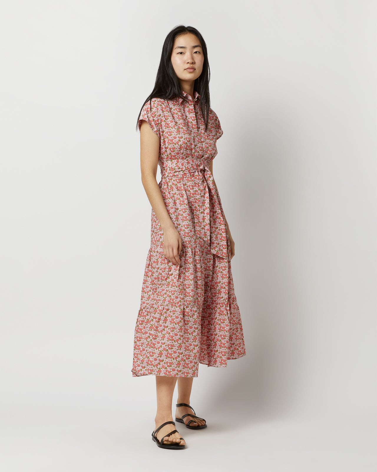 Sophia Dress in Pink/Olive Charmian Liberty Fabric