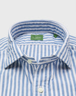 Load image into Gallery viewer, Spread Collar Sport Shirt in Ink Stripe Chambray
