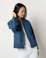 Load image into Gallery viewer, Nikkie Logo Jacket in Washed Indigo Denim
