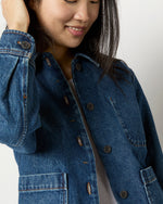 Load image into Gallery viewer, Nikkie Logo Jacket in Washed Indigo Denim
