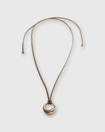 Load image into Gallery viewer, Organic Ring Pendant Necklace in Gold/Dark Brown
