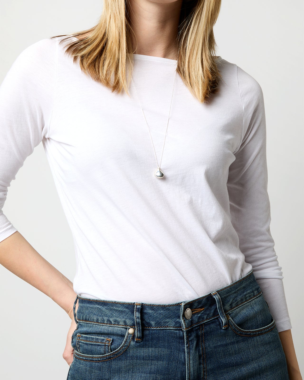 Organic Pendant Necklace in Silver