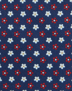 Load image into Gallery viewer, Silk Print Tie in Navy/Red/Bone Flower
