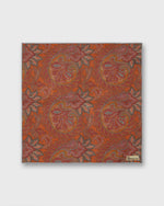 Load image into Gallery viewer, Linen Pocket Square in Brick/Sienna Paisley
