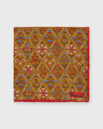 Load image into Gallery viewer, Linen Pocket Square in Orange Multi Mosaic
