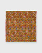 Load image into Gallery viewer, Linen Pocket Square in Orange Multi Mosaic
