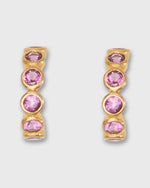Load image into Gallery viewer, Mini Bollywood Hoop Earrings in Rhodolite
