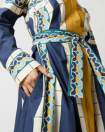 Load image into Gallery viewer, Sundowner Dress in Blue Mudejar Placée Cotton Popeline
