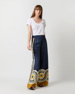 Load image into Gallery viewer, Palazzo Pant in Blue Mudejar Placée Silk Twill
