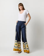 Load image into Gallery viewer, Palazzo Pant in Blue Mudejar Placée Silk Twill
