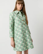 Load image into Gallery viewer, Short Artemis Dress in Mint Fans Shot Cotton
