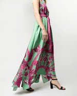 Load image into Gallery viewer, San Carlo Dress in Aquamarine Zodiac Placée Silk Twill
