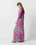 Load image into Gallery viewer, Long Sleeve Swing Dress in Aquamarine Zodiac Placée Viscose Sablé
