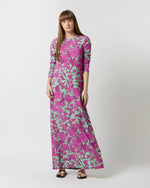 Load image into Gallery viewer, Long Sleeve Swing Dress in Aquamarine Zodiac Placée Viscose Sablé
