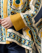 Load image into Gallery viewer, Foulard Shirt in Blue Mudejar Placée Silk Twill
