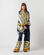 Load image into Gallery viewer, Palazzo Pant in Blue Mudejar Placée Silk Twill
