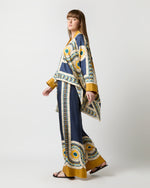 Load image into Gallery viewer, Palazzo Pant in Blue Mudejar Placée Silk Twill
