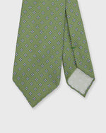 Load image into Gallery viewer, Silk Print Tie in Olive/Sky Flower

