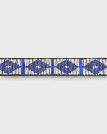 Load image into Gallery viewer, 1.25" African Beaded Belt in White/Masai Blue Triangle
