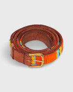 Load image into Gallery viewer, 1" African Fully Beaded Belt in Orange/Yellow/Blue
