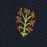 Hand-Rolled Silk Club Tie in Navy Tree of Life