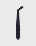 Load image into Gallery viewer, Hand-Rolled Silk Club Tie in Navy Tree of Life
