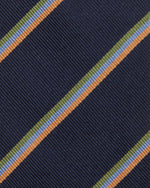 Load image into Gallery viewer, Silk Woven Tie in Navy/Melon/Sky Multi Stripe
