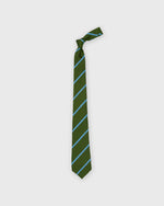 Load image into Gallery viewer, Silk Woven Tie in Moss/Sky Bar Stripe
