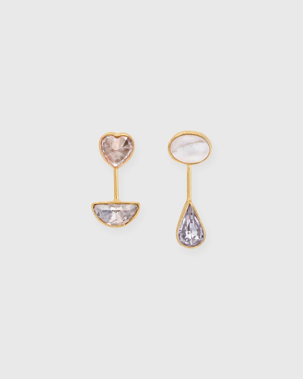 Detachable Victorian Drop Earrings in Pink