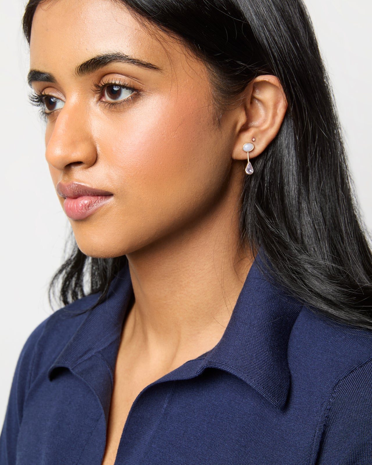 Detachable Victorian Drop Earrings in Pink
