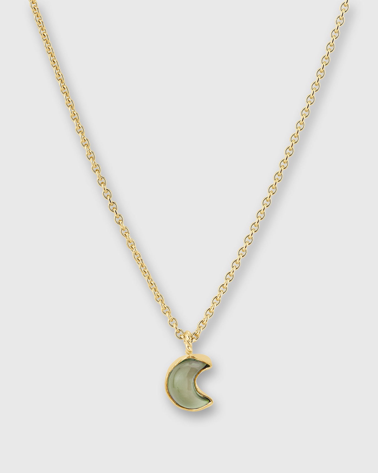 Moon Charm Necklace in Seafoam