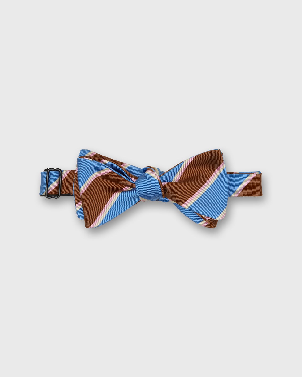 Silk/Cotton Bow Tie in Mahogany Hubbard Stripe