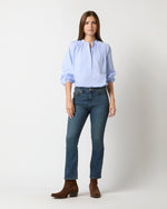Load image into Gallery viewer, Sienna Top in Sky/White Mini Check Poplin
