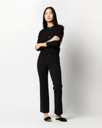 Load image into Gallery viewer, Lara Knit Flare Cropped Pant in Black Supima Cotton
