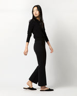 Load image into Gallery viewer, Lara Knit Flare Cropped Pant in Black Supima Cotton
