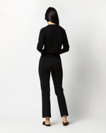 Load image into Gallery viewer, Lara Knit Flare Cropped Pant in Black Supima Cotton
