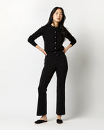 Load image into Gallery viewer, Lara Knit Flare Cropped Pant in Black Supima Cotton
