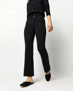 Load image into Gallery viewer, Lara Knit Flare Cropped Pant in Black Supima Cotton
