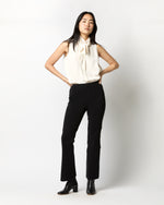 Load image into Gallery viewer, Lara Knit Flare Cropped Pant in Black Supima Cotton
