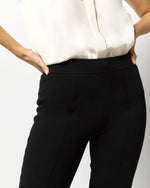Load image into Gallery viewer, Lara Knit Flare Cropped Pant in Black Supima Cotton

