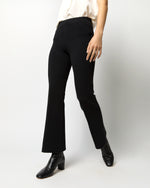 Load image into Gallery viewer, Lara Knit Flare Cropped Pant in Black Supima Cotton
