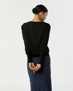 Load image into Gallery viewer, Kate V-Neck Sweater in Black Escorial Wool
