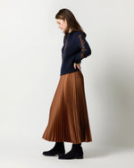 Load image into Gallery viewer, Ellen Sweater in Navy Blue/Timber Extra Fine Merino Wool

