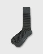 Load image into Gallery viewer, Striped Trouser Dress Socks in Heather Grey/Charcoal Extra Fine Merino
