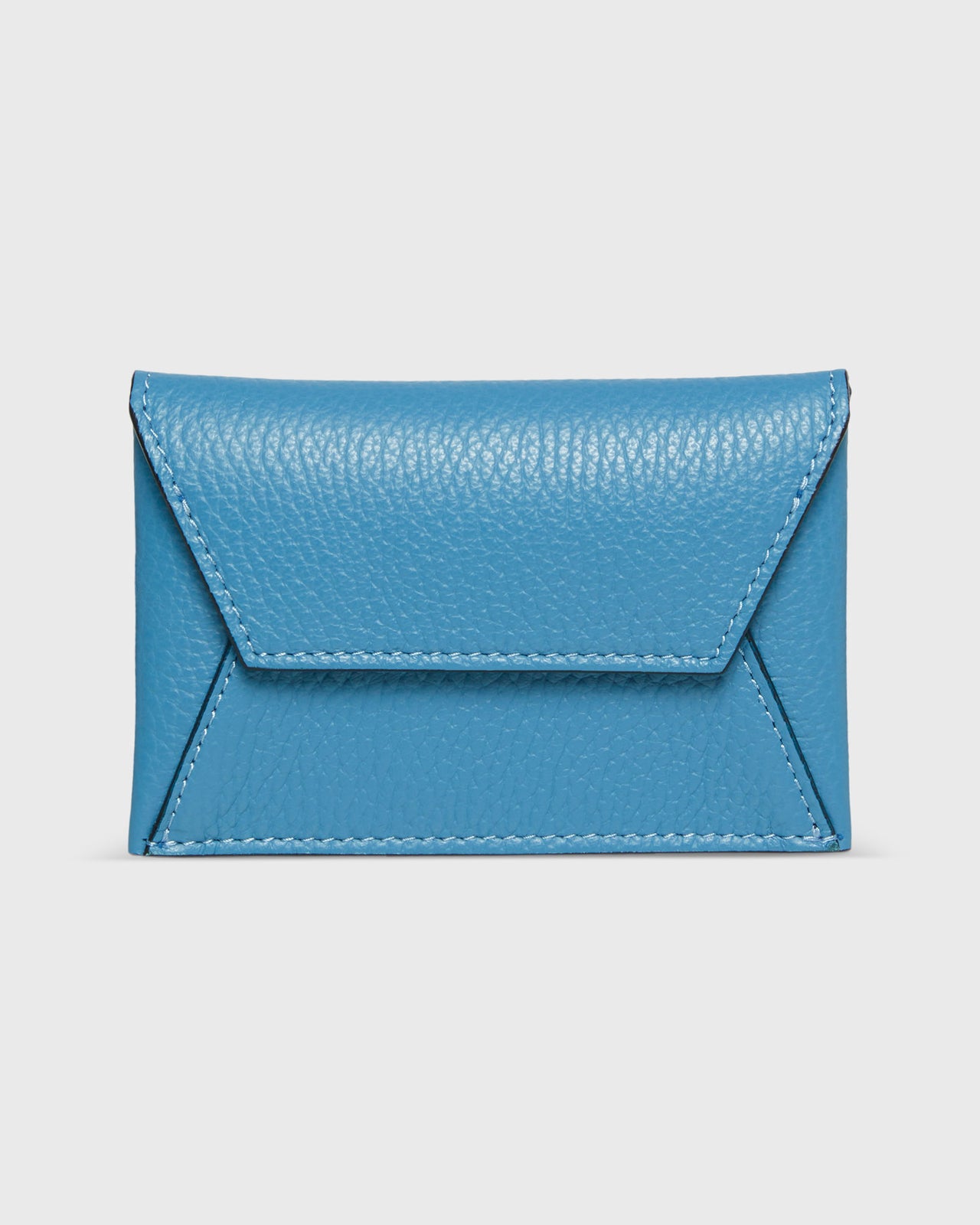 Snap Card Holder in Dutch Blue Leather