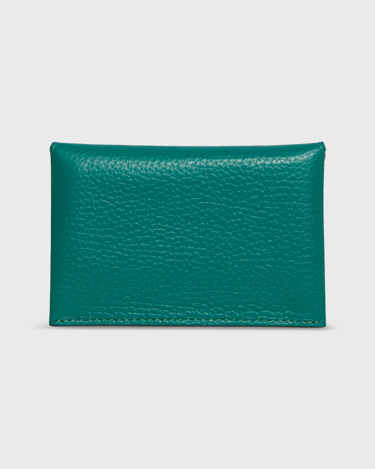 Snap Card Holder in Emerald Leather