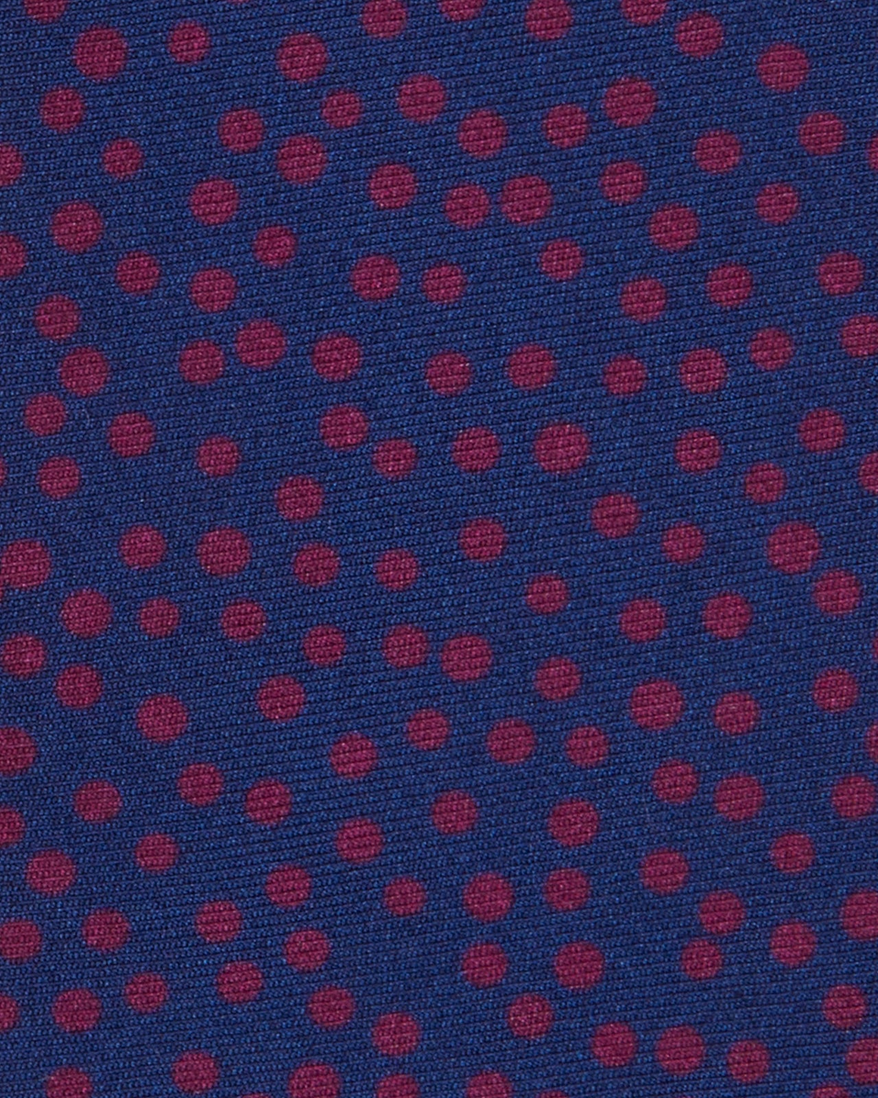 Silk Print Tie in Navy/Berry Jumble Dot