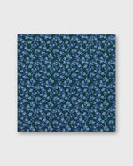Load image into Gallery viewer, Hand-Rolled Wool Pocket Square in Midnight/Moss Floral
